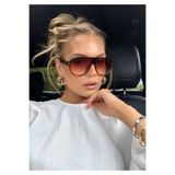 Sun Pearl AVIE Kadın Güneş Gözlüğü Büyük Çerçeve Kahverengi Degrade Cam UV400 Şık Tasarım SEO