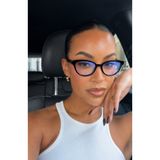 Sun Pearl CARY Siyah Cat Eye Formlu Mavi Işık Korumalı Kadın Gözlük Popüler Şeffaf Ekran Gözlüğü