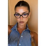 Sun Pearl DELORA CAT SİYAH ÇERÇEVE küçük boy Popüler Mavi Işık Korumalı Blue Block Şeffaf Ekran gözlüğü