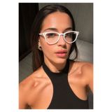 Sun Pearl LUCIA Şeffaf Çerçeve Kadın Gözlük Cat Eye Blue Block Bilgisayar Gözlüğü