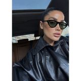 SUN PEARL Olive Unisex Yeşil Camlı Siyah Çerçeve UV400 Korumalı Güneş Gözlüğü