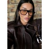 SUN PEARL Seal Unisex Güneş Gözlüğü Siyah Çerçeve Kahverengi Cam UV400 Pilot Model
