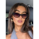 SUN PEARL Sunset Kadın Cat Eye Güneş Gözlüğü Siyah Çerçeve Kahverengi Degrade UV400 Korumalı Şık Tasarım
