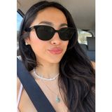 SUN PEARL Valenza Unisex Güneş Gözlüğü Kare Çerçeve Siyah Füme Cam UV400 Korumalı