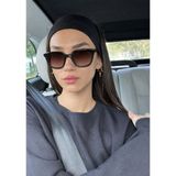 SUN PEARL Zola Kadın Güneş Gözlüğü Şık Büyük Çerçeve Kahverengi Degrade Cam UV400 Korumalı - Siyah