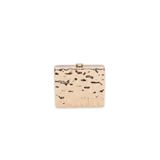 Sun Pieces Vera Altın Renk Clutch, Metal Parlak El Çantası, Gold Portföy Çanta