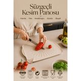 Sun Plastik Süzgeçli Kesim Panosu Sebze Meyve Yeşillik Yıkama Matı Dikdörtgen Şekilli Plastik Kesim Tahtası