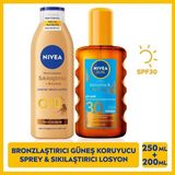 SUN SPF30 Güneş Koruyucu Bronzlaştırıcı Vücut Spreyi 200ml ve Q10 Bronzlaştırıcı Vücut Losyonu 250ml
