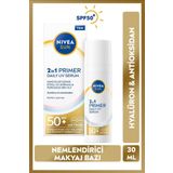 SUN SPF50 Primer Nemlendirici Makyaj Bazı 30ml, Kusursuz,Uzun Süreli Makyaj, , Hyaluron, Antioksidan
