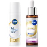Sun SPF50 Primer Nemlendirici Makyaj Bazı 30ML ve LUMINOUS630 Skin Glow Aydınlatıcı Cilt Serum 30ML - Option-1