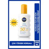 Sun Spf50 Yüksek Güneş Koruyucu Vücut Spreyi 200Ml, Hassas Cilt, Yatıştırıcı, Uva Uvb,Suya Dayanıklı