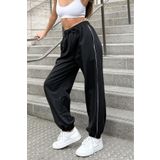 Sun Victoria Kadın Siyah Oversize İki İplik Jogger Bol Eşofman Altı