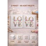 Suna K Love Desenli 2 Adet 3 Katlı Premium Peçete