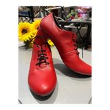 SUNA NAR ÇİÇEĞİ KIRMIZISI 6CM KALIN TOPUK TANGO, SWING VE TÜM DANSLAR İÇİN UYGUN DERİ AYAKKABI