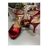 SUNA NEON KIRMIZI KELEBEK MODEL 8,5 CM 13 PONT TANGO DANS AYAKKABISI