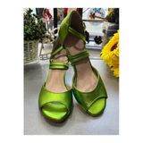 SUNA NEON YEŞİL -KAPALI TOPUK 8,5 CM 13 PONT TOPUK BOY TANGO, DANS VE ABİYE AYAKKABISI