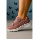 Suna Yandan Fermuarlı - Akıllı Ayak Pedli- Trend Spor Ayakkabı - Şık-Rahat- - Pembe