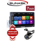 SUNASK 7 Inc Uyumlu Dauble Multimedya Teyp Ince Kasa Arkası Kesik Double Teyp 7inch Kamera Tofas Seri