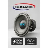 SUNASK AVX 30 Cm 1000 Watt 300 Rms Subwoofer Bass Spl Körük Bass Oto Hoparlör Kabinsiz