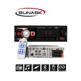 SUNASK Sn-215 Çift Usb'li Bluetooth Oto Teyp Araba Teyibi Kumandalı Oto Teyip Mp3 Çalar Amfi Çıkışlı