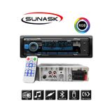 SUNASK Sn-306bt Çift Usb Girişli Bluetooth Oto Teyp Araba Teybi Radyo Sd Aux Teyp Çift Amfi Çıkışlı