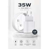 SUNASK SN-35W IPHONE Lightning 35 Watt Hızlı Şarj Aleti BAŞLIK+KABLO IPHONE 6-7-8-X-11-12-13-14 PRO PRO MAX TÜM SERİLERE Uyumlu IOS Şarj Cihazı Seti