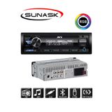 SUNASK Sn-3x 3 Amfi Çıkışlı Araba Teybi Profesyonel Seri Bluetooth Çift USB RGB Ekran 4X60 Watt Oto teyp