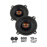 SUNASK Sn-5.25 Çifti 600 Watt 13 Cm Araba Oto Hoparlör Yüksek Ses Kalitesi Kutu Içeriği 2 Adet