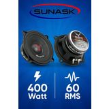 SUNASK Sn-50 400 Watt 60 Rms 13 Cm Midrange Hoparlör 2 Adet Amfi Uyumludur Yerli Üretim