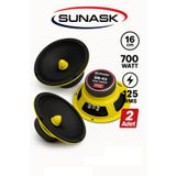 SUNASK Sn-65 16 Cm 700 Watt 125 Rms Kurşun Göbek Midrange Hoparlör Takımı 2 Adet
