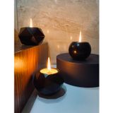 Sunbella Üçlü Tealight Beton Mumluk Set Siyah Ht