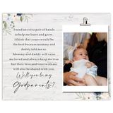 SUNBMO Will You Be My Godparents - Godparents Resim Çerçevesi, Vaftiz Doğum Günü Noel Vaftiz Ebeveynleri için Teşekkür Hediyesi