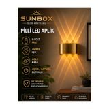Sunbox Gold Pilli Aplik Amber Işık