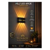 Sunbox Gold Şeritli Pilli Amber LED Duvar Aplik – Kablosuz Modern Aydınlatma