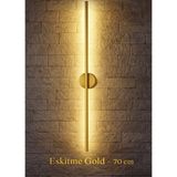 SUNBOX Modern Dekoratif Tak Çalıştır Kablosuz Ledli Aplik - Eskitme Gold - 70 CM Gün Işığı Pilli