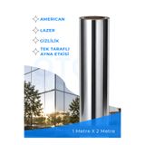 SUNDARK 1 Metre X 2 Metre | %35 Tek Taraflı Aynalı Cam Filmi | Açık Ton | – Amerikan A Kalite Lazer Silver Krom Ofis ve Bina Güneş Kontrol Filmi