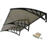 Sundurma Gross Kapı Üstü Pratik Sundurma 240 Cm X 80 Cm Siyah Ayak -Bronz Levha