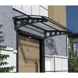 Sundurma Gross Metal Taşıyıcılı Kapı Üstü Pratik Sundurma Antrasit - Şeffaf Levha 210 x 110 Md1