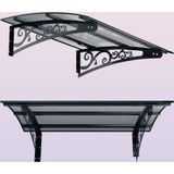 Sundurma Gross Metal Taşıyıcılı Kapı Üstü Pratik Sundurma Antrasit - Şeffaf Levha 290 x 70 Md2