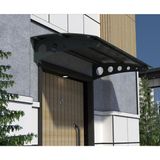 Sundurma Gross Metal Taşıyıcılı Kapı Üstü Pratik Sundurma Antrasit - Siyah Levha 120 x 80 Md1