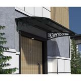 Sundurma Gross Metal Taşıyıcılı Kapı Üstü Pratik Sundurma Antrasit - Siyah Levha 270 x 110 Md2