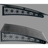 Sundurma Gross Metal Taşıyıcılı Kapı Üstü Pratik Sundurma Lotus Modeli Antrasit - Siyah Levha 120 x 100 cm