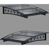 Sundurma Gross Metal Taşıyıcılı Kapı Üstü Pratik Sundurma Lotus Modeli Antrasit - Siyah Levha 130 x 100 cm