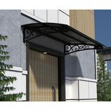 Sundurma Gross Metal Taşıyıcılı Kapı Üstü Pratik Sundurma Siyah - Siyah Levha 230 x 80 Md2