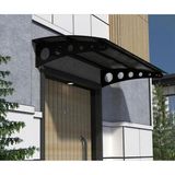 Sundurma Gross Metal Taşıyıcılı Kapı Üstü Pratik Sundurma Siyah - Siyah Levha 260 x 70 Md1