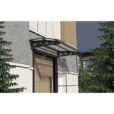 Sundurma Gross Metal Taşıyıcılı Kapı Üstü Pratik Sundurma Yıldız Modeli Antrasit - Şeffaf Levha 110 x 100 cm