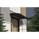 Sundurma Gross Metal Taşıyıcılı Kapı Üstü Pratik Sundurma Yıldız Modeli Antrasit - Siyah Levha 110 x 100 cm
