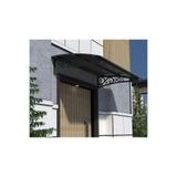 Sundurmagross Metal Taşıyıcılı Kapı Üstü Pratik Sundurma Antrasit - Siyah Levha 130 x 100 Md2