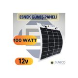 Suneco 100 Watt Yarı Esnek Güneş Paneli Half Cut Monokristal Solar Güneş Paneli 12volt Karavan