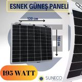 Suneco 195 Watt Yarı Esnek Güneş Paneli Half Cut Monokristal Solar Güneş Paneli Karavan Tekne